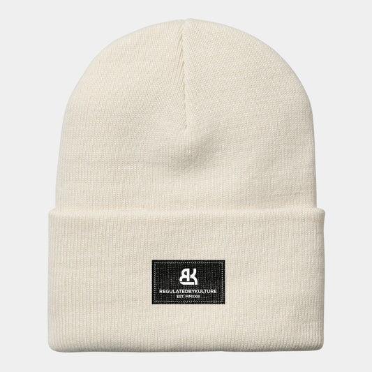 Beanie - apricot w/woven label